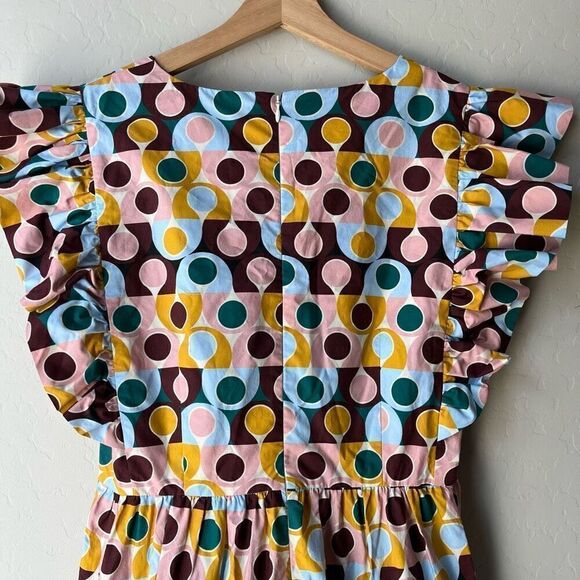 NEW LA DoubleJ Dress Flutter Cap Sleeve Honeybun Gumball Mini Dress Multi‎ Sz S - Picture 8 of 13